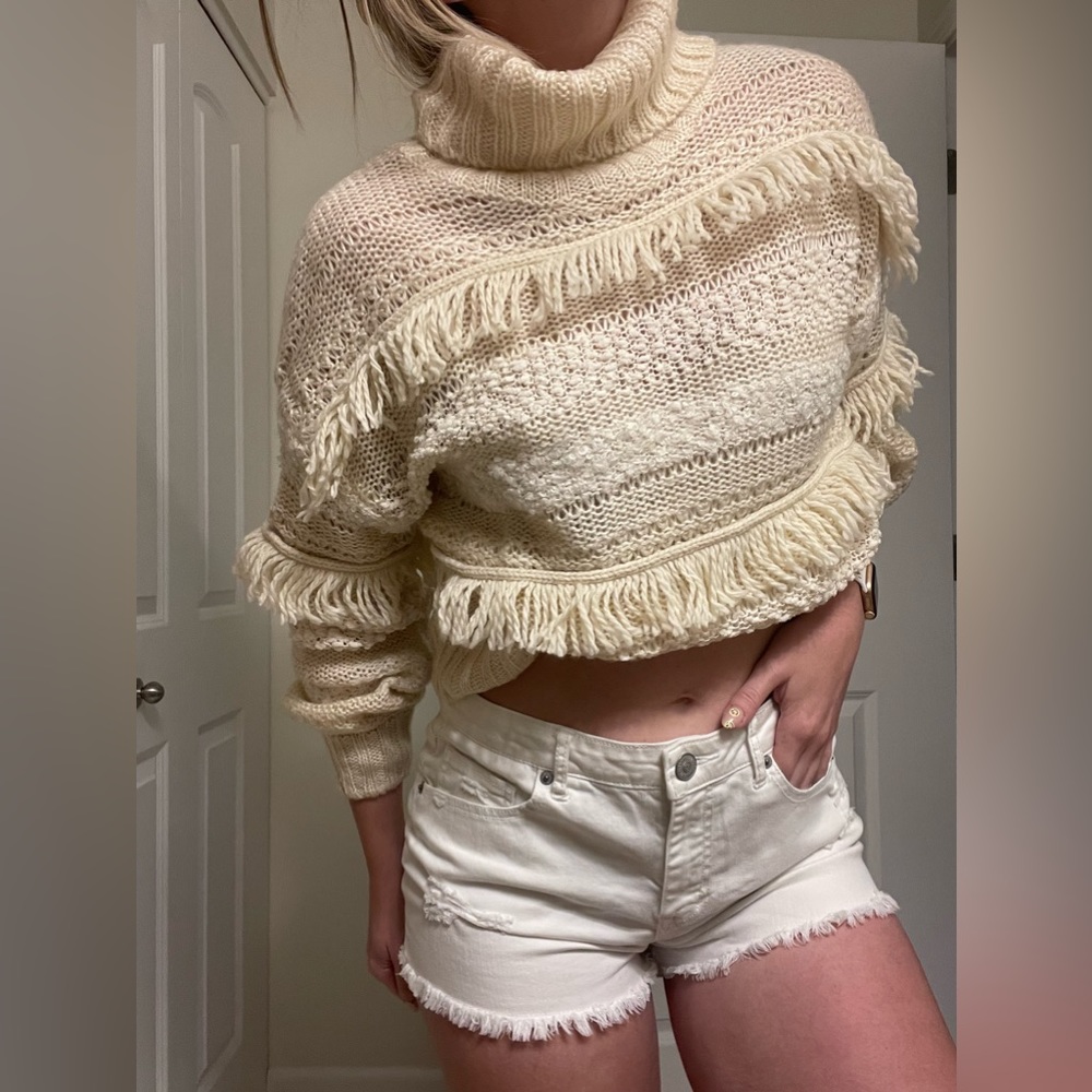 DIVIDED/ fringe oversized sweater